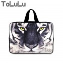 17 Inch White Tiger Face Sleeve Bag