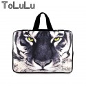 17 Inch White Tiger Face Sleeve Bag